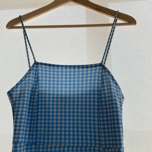 Zara blue checkered print dress - Picture 2 of 6